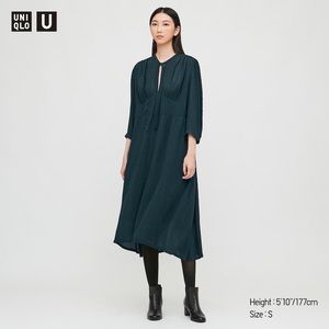 [NWT] Uniqlo U viscose midi skirt with bow detail
